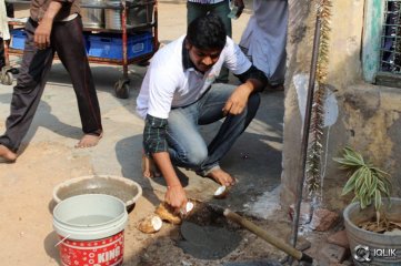 Yamaleela 2 Movie Team Swachh Bharath Program at Niloufer Hospital